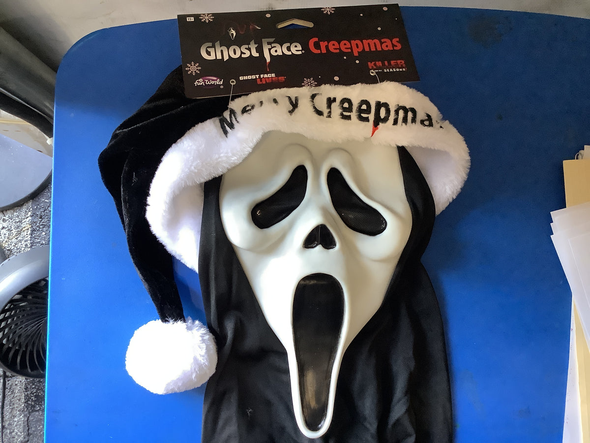 Ghost Face Merry Creepmas Mask - Adult One Size