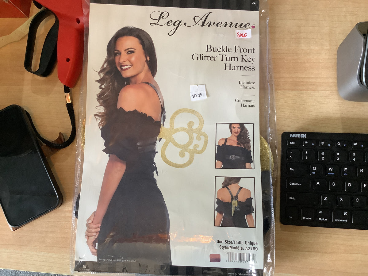 Buckle Front Glitter Turn Key Harness OS