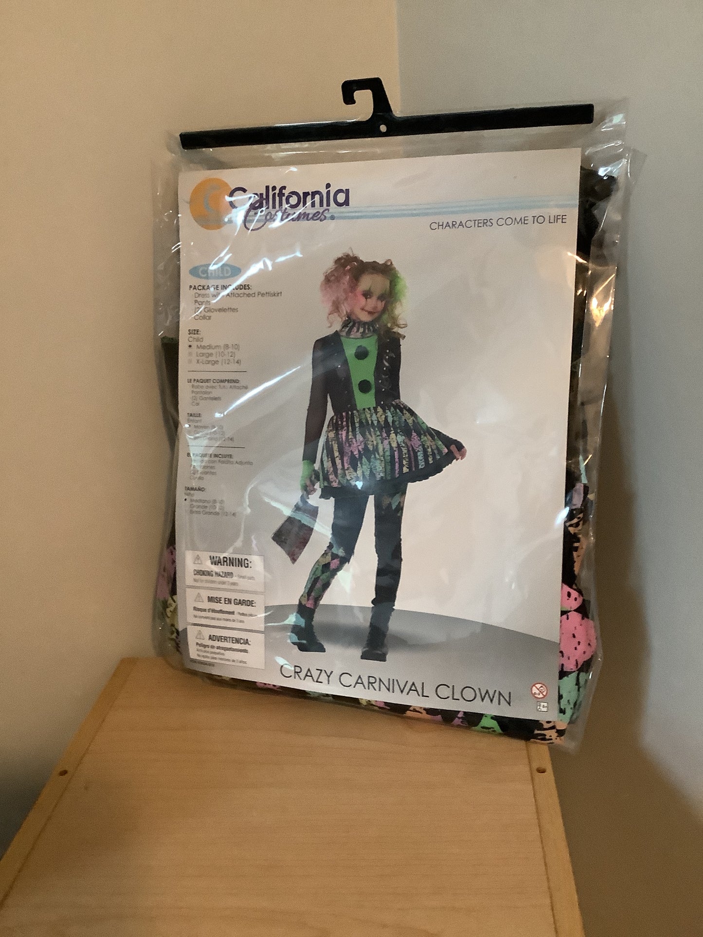 Crazy Carnival Clown- Child XL (12-14)