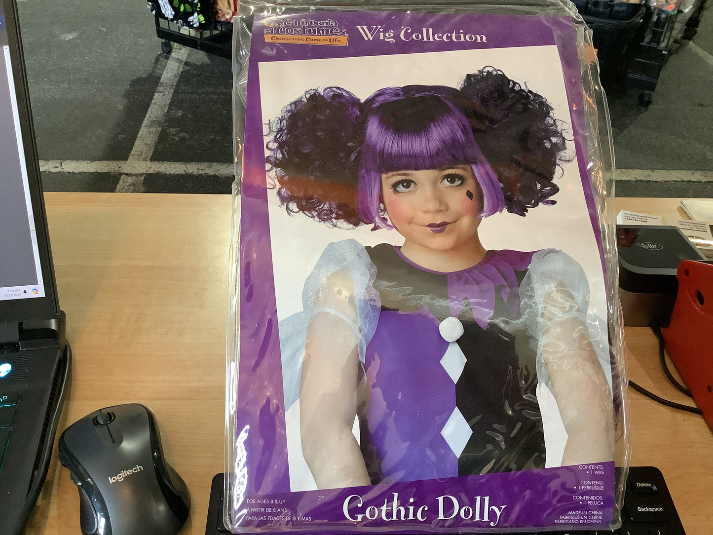 Gothic Dolly Wig - Purple/Black