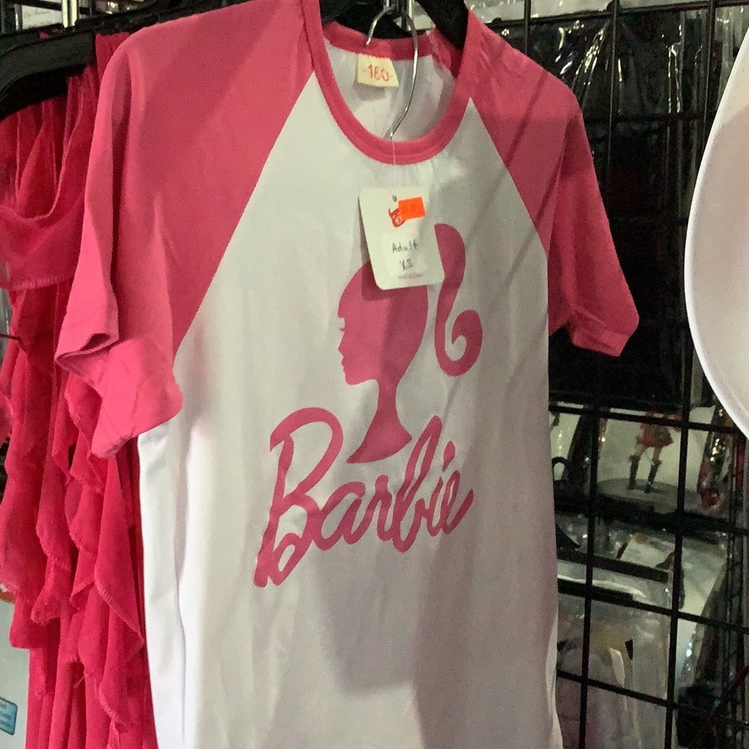 Barbie Short Set - White Shirt w/Pink shorts - Adult