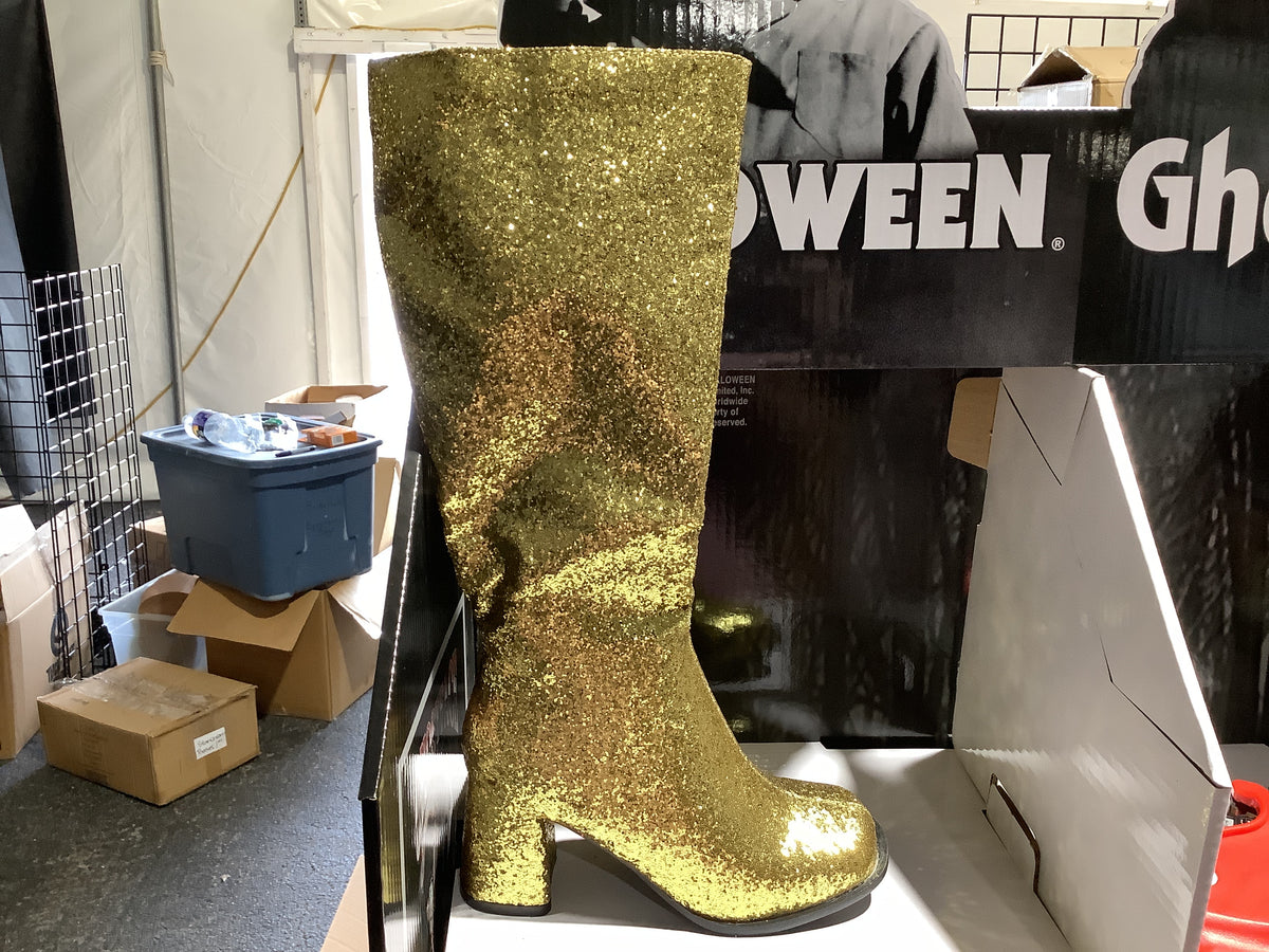 Ellie Go-Go Boots - Glitter Gold - Size 7