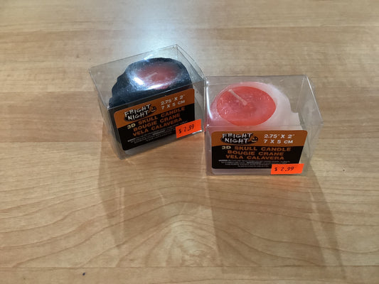 3D Skull Candle Asst