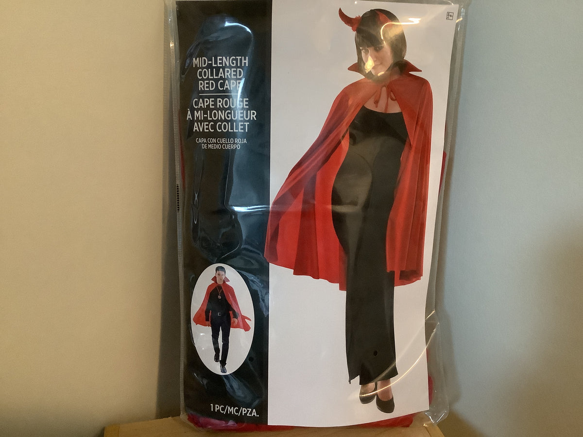 Mid-Length Collared Red Cape