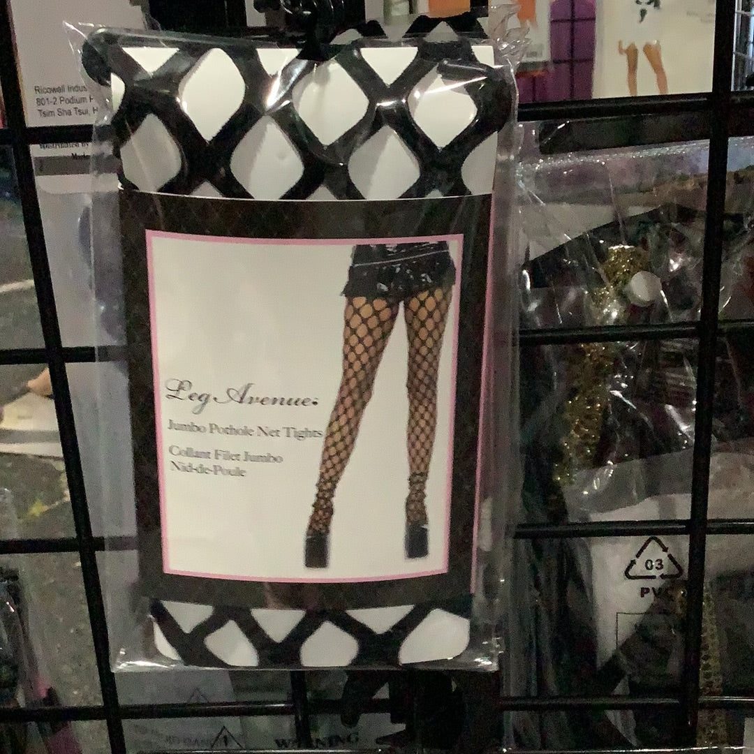 Jumbo Pothole Net Tights - Black