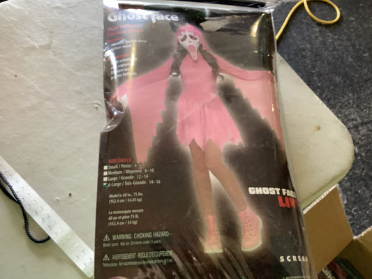 Pastel Pink Ghost Face - Child Medium (8-10)