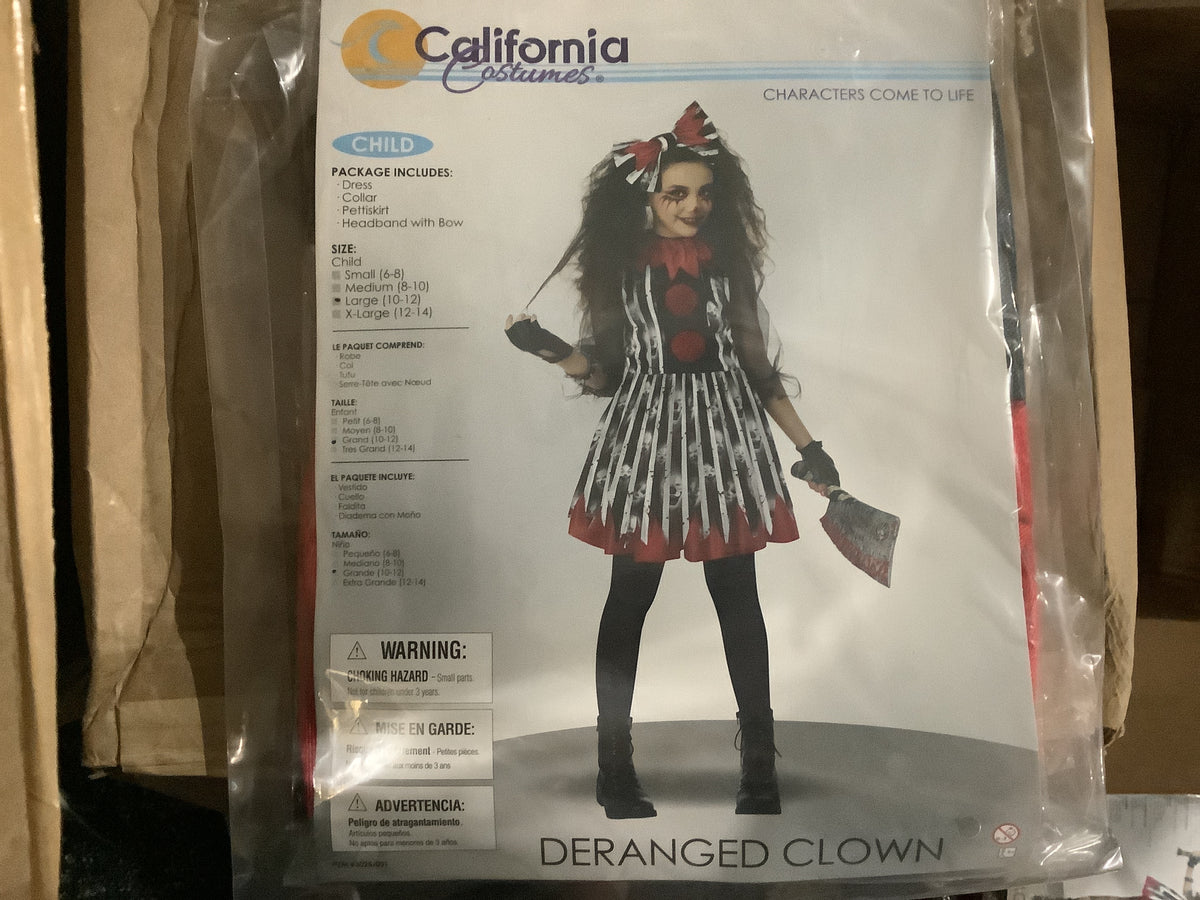 Deranged Clown-Child Large (10-12)