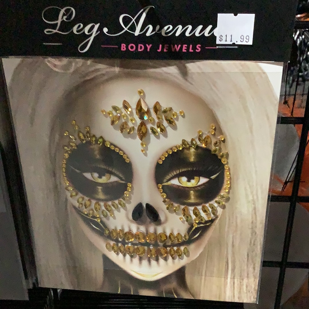 Gold Sugar Skulls Jewels -Eye039