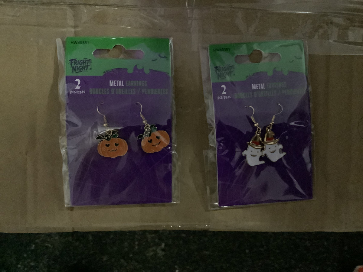Pumpkin and Ghost Assorted Earrings
