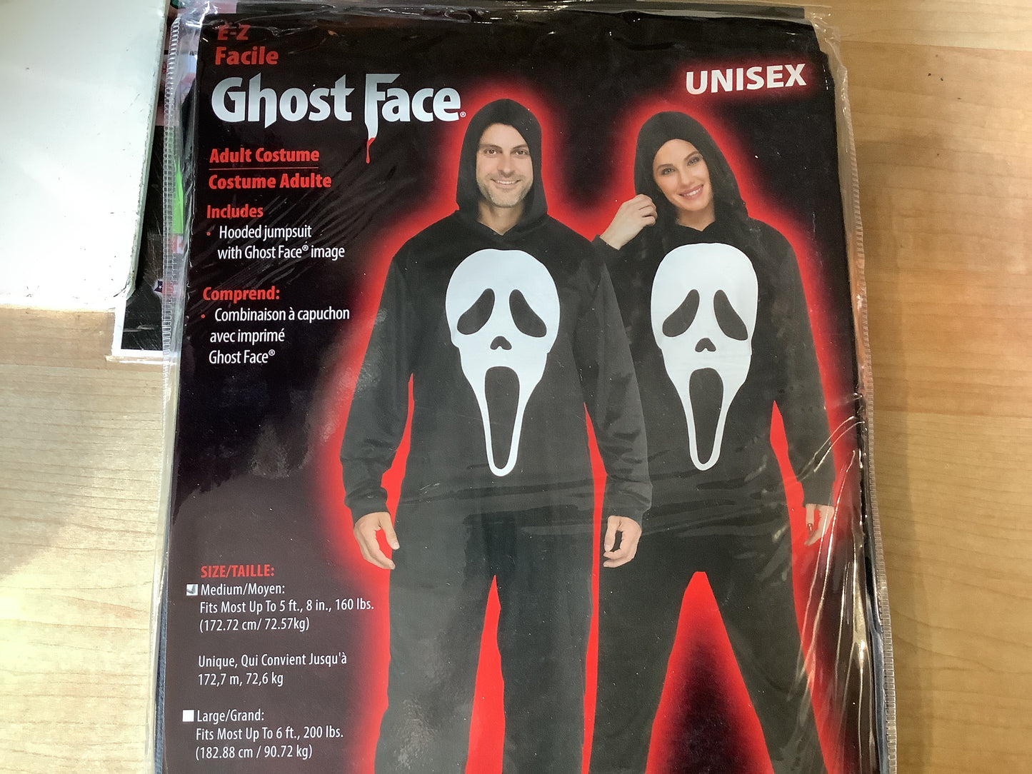 EZ Black Ghost Face - Adult Large