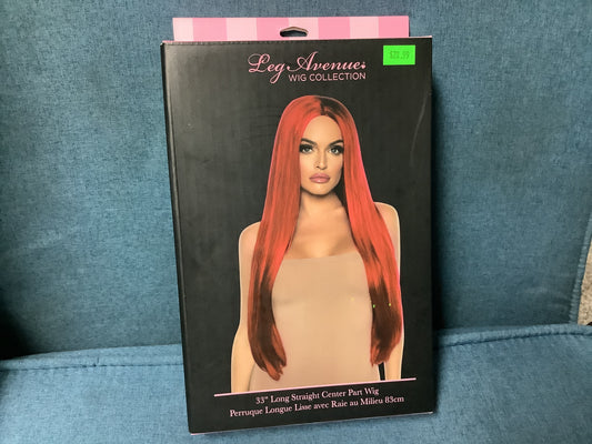 33” Long Straight Center Part Wig - Adult -Red