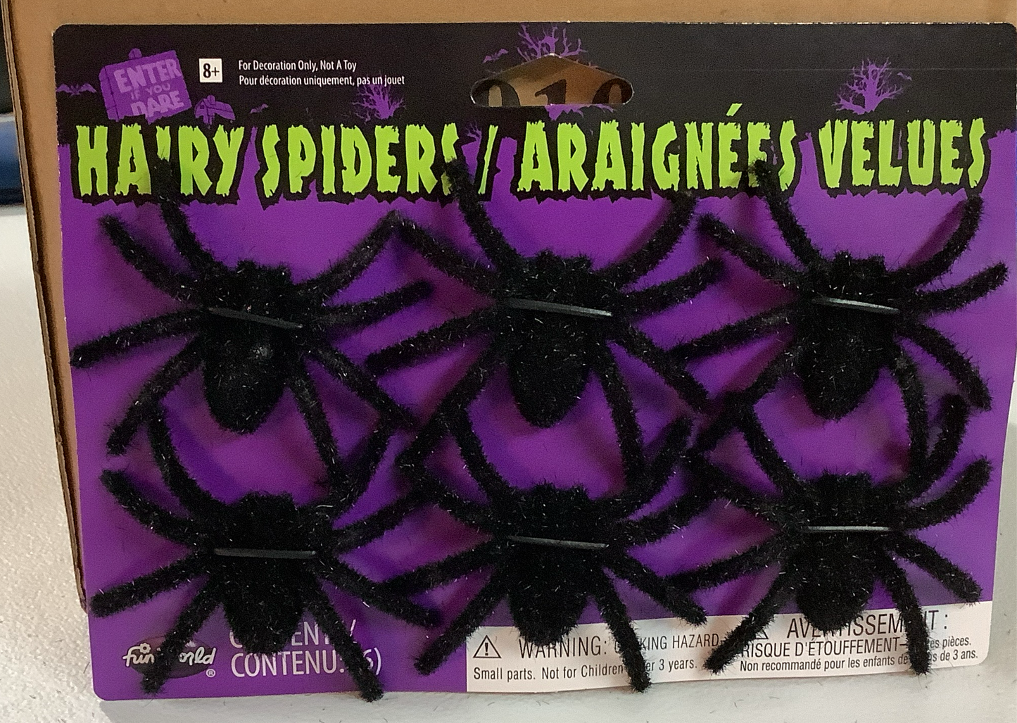 Assorted Hairy Spiders - 6 pcs