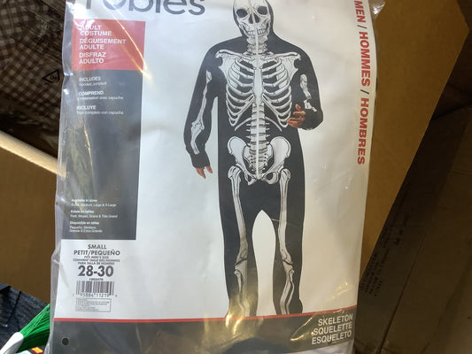 Skeleton Zip Up Hooded Jumpsuit- Adult Large (36-38)