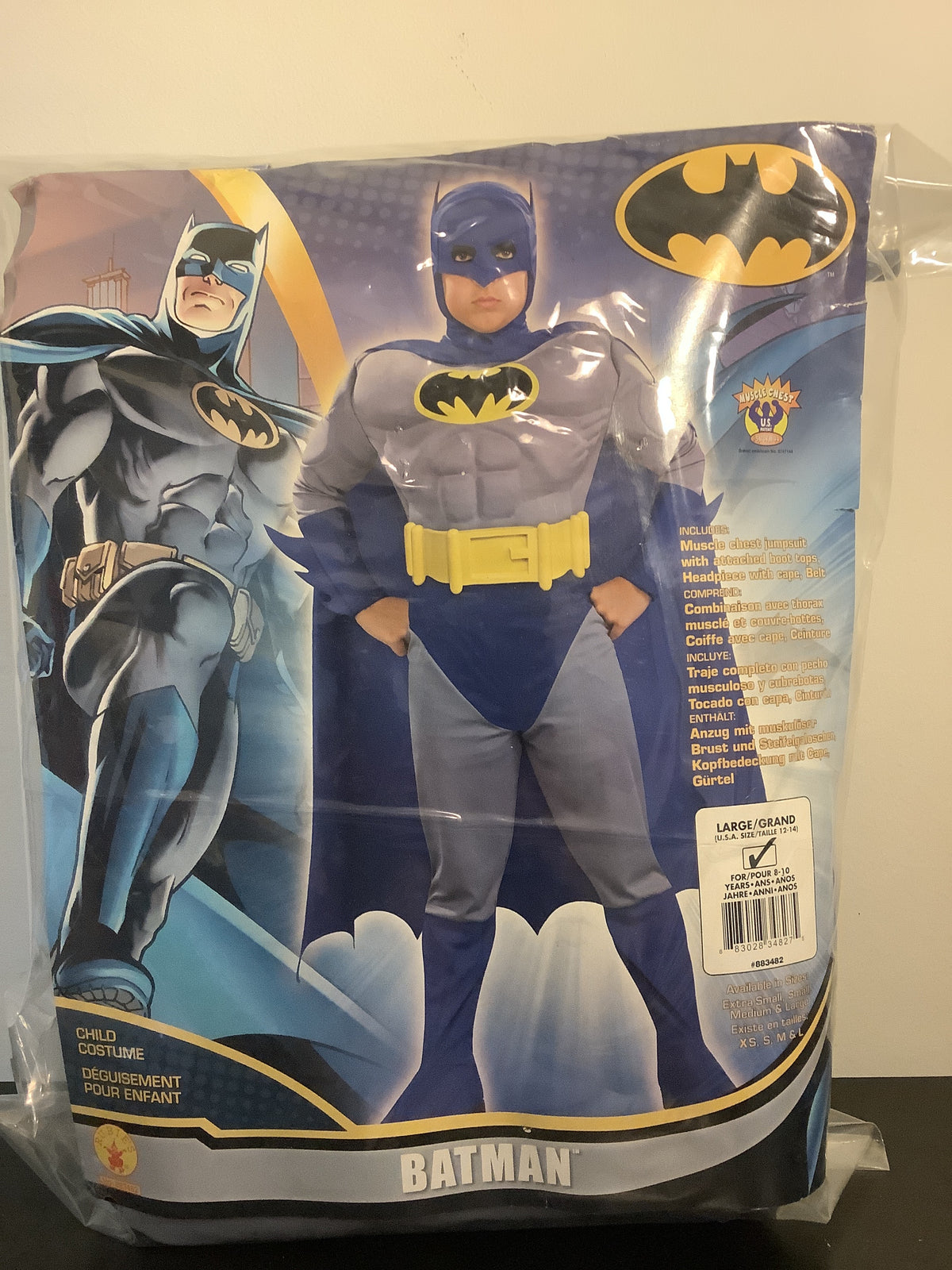 Batman (Grey & Blue) - Child Large (12-14)