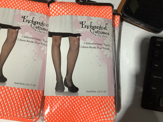 Enchanted Costumes Fishnets - Neon Orange XL