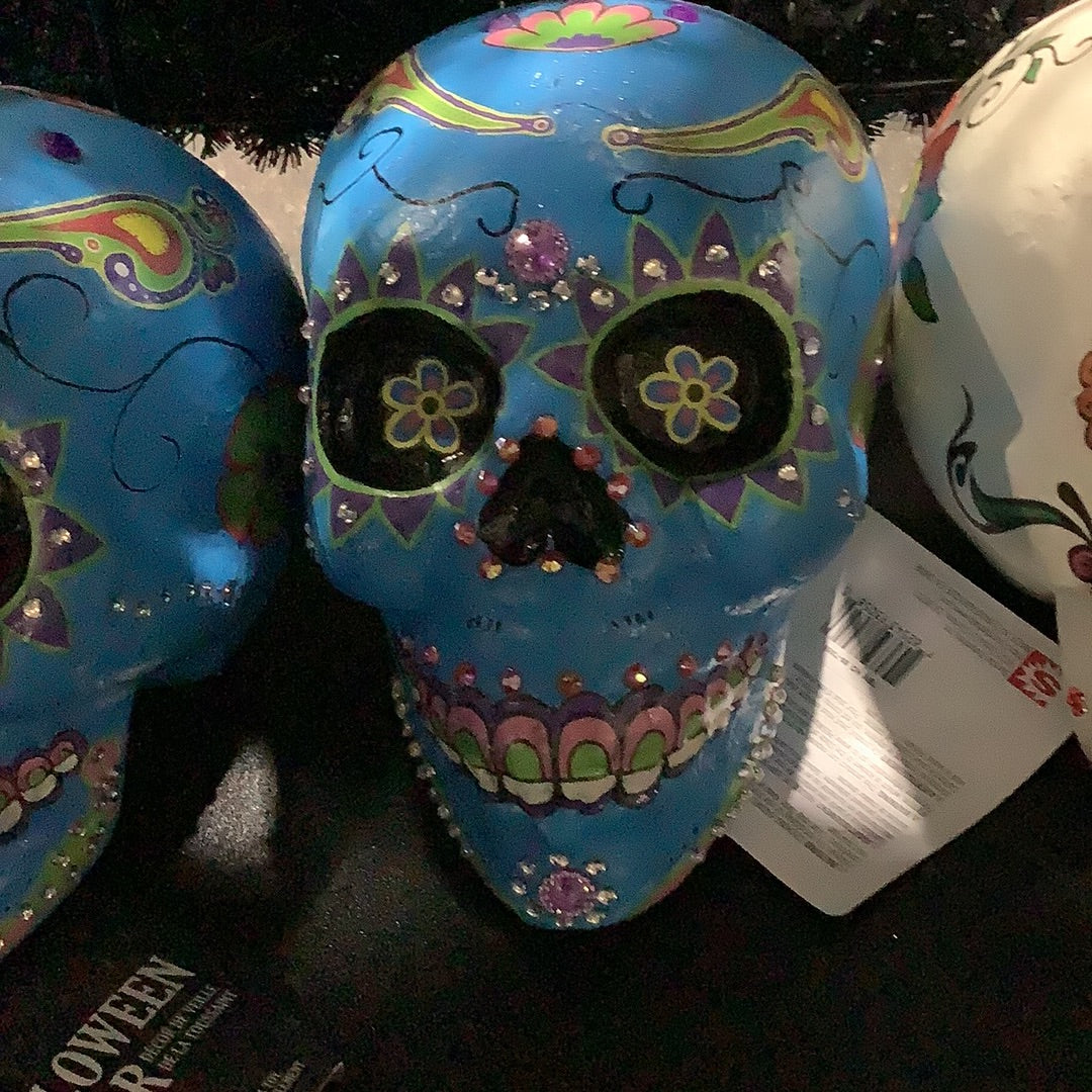 Jeweled Sugar Skull - Blue - The Gothic Collection