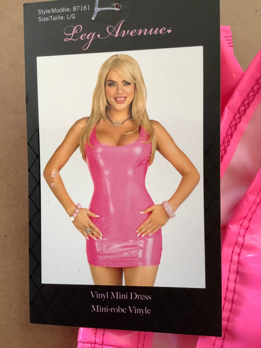 Pink Vinyl Dress - Adult Large