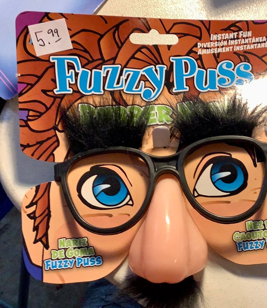 Fuzzy Puss Rubber Nose Glasses