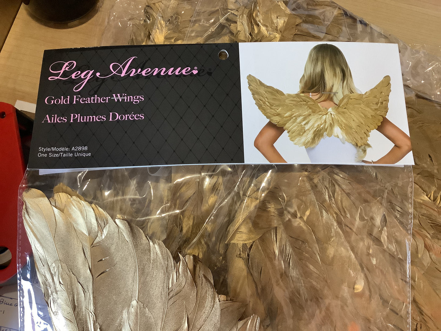Gold Feather Wings-One Size