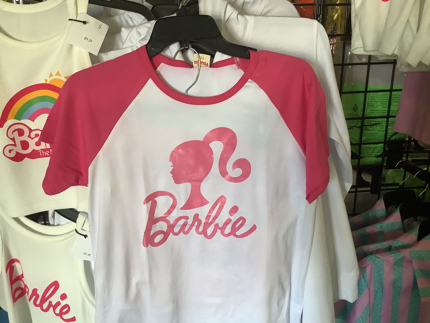 Barbie Short Set - White Shirt w/Pink shorts -Child