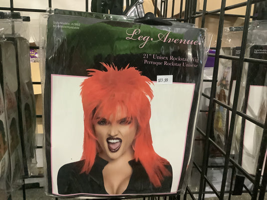 Unisex Rockstar Red Wig- Adult