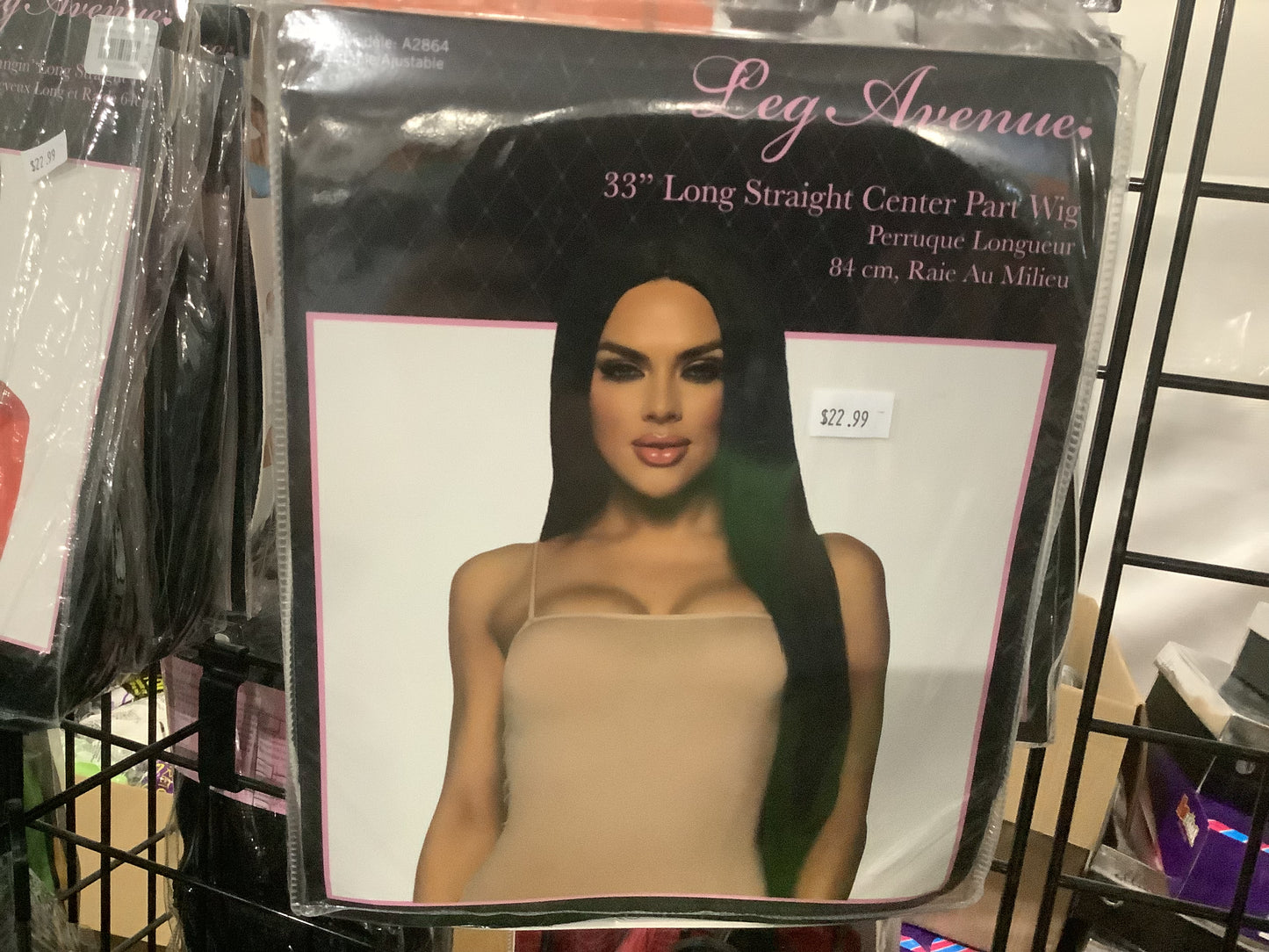 Long Straight Black Wig Adult