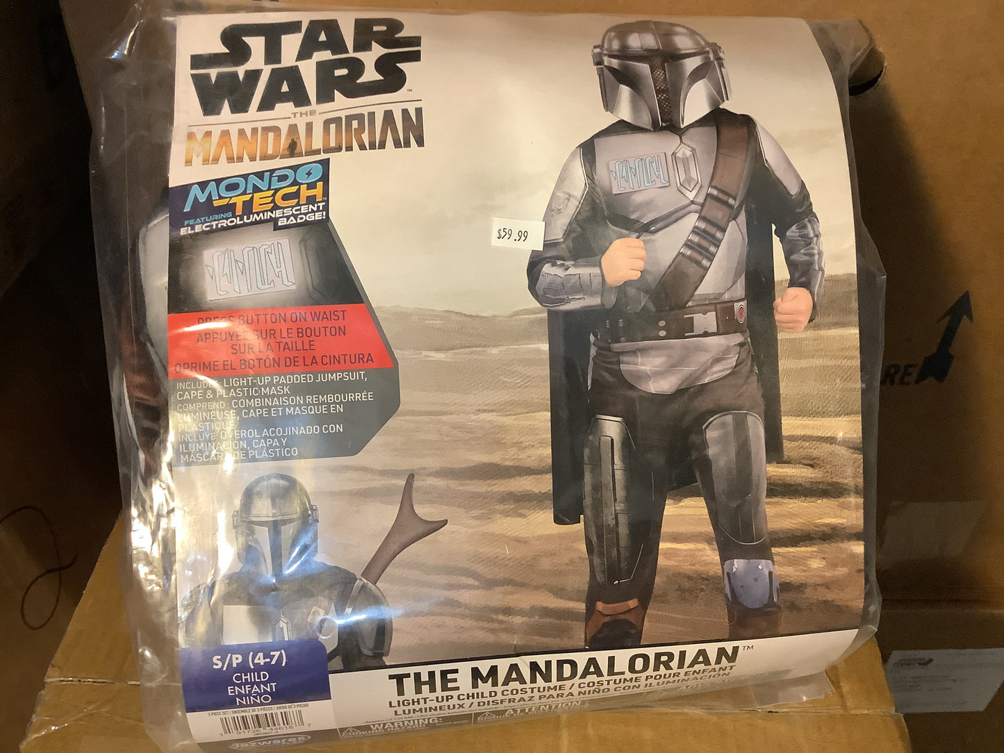 *Star Wars - Child - The Mandalorian - S (4-7) - Light-up Deluxe